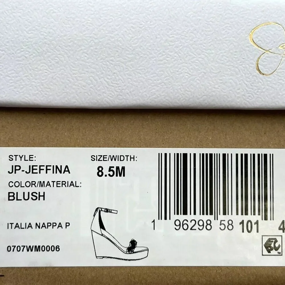 Jessica Simpson Women's Jeffina Wedge Sandals‎ Size 8.5 Blush Floral Applique